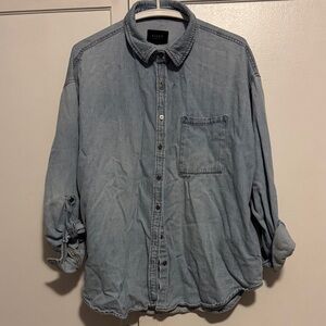 Eden Women's Denim Button Down Shirt - Light Blue